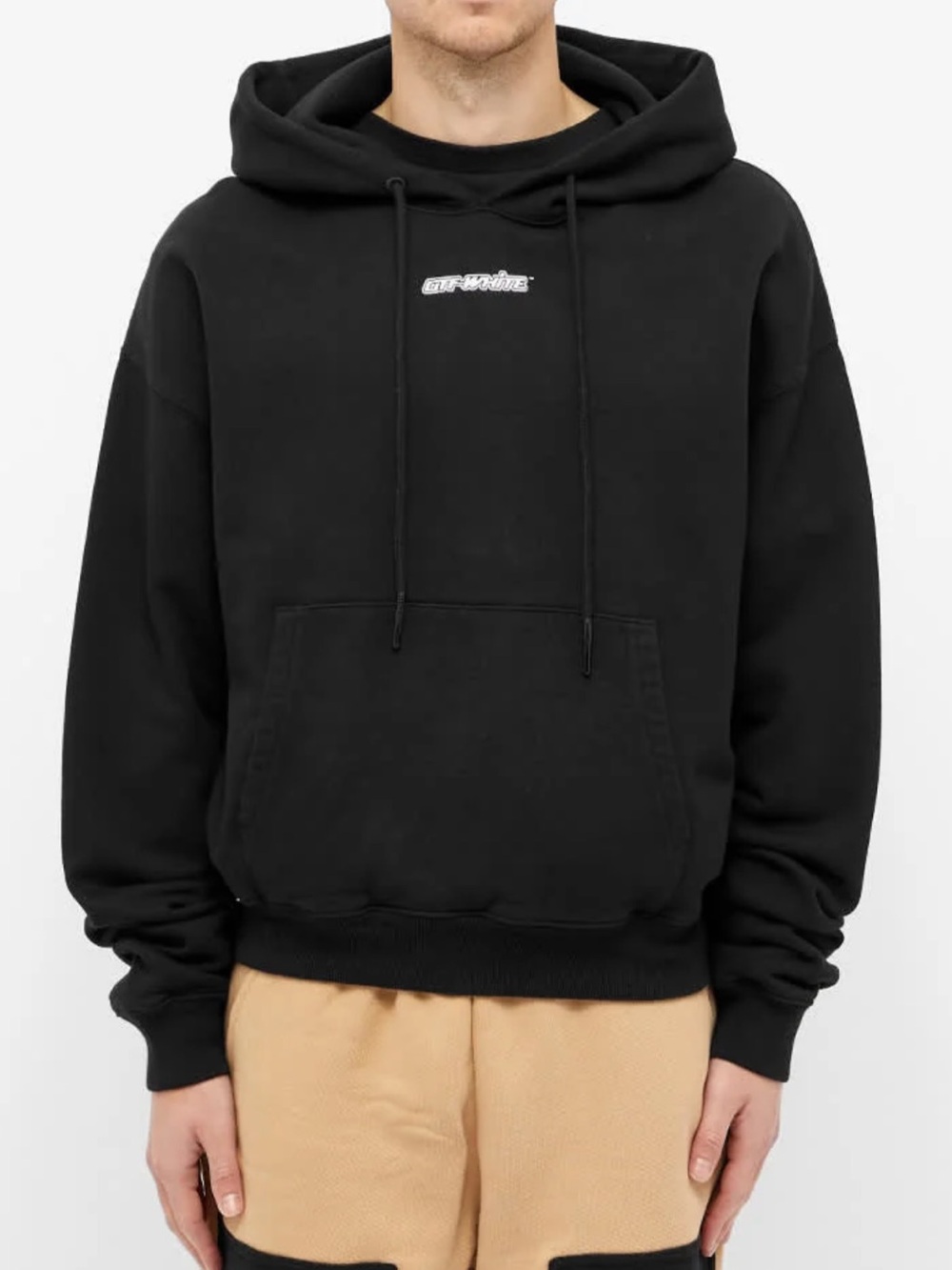 Off-White Black Logo Pullover Hoodie